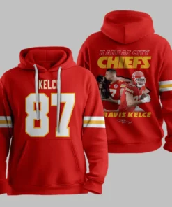 Kansas City Chiefs Travis Kelce 87 Red Hoodie
