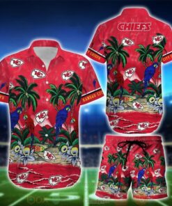 Kansas City Chiefs Tropical Sea And Parrots Hawaiian Shirt