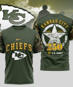 Kansas City Chiefs U.S.M.C 250 Years US Army Shirt