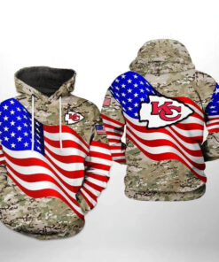 Kansas City Chiefs Us Flag Camo Army Hoodie