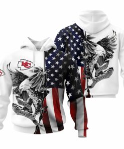 Kansas City Chiefs USA Flag Eagle 3D Hoodie
