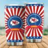 Kansas City Chiefs USA Flag Pattern Independence Day Tumbler