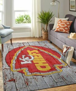 Kansas City Chiefs Vintage Wood Shield Area Rug