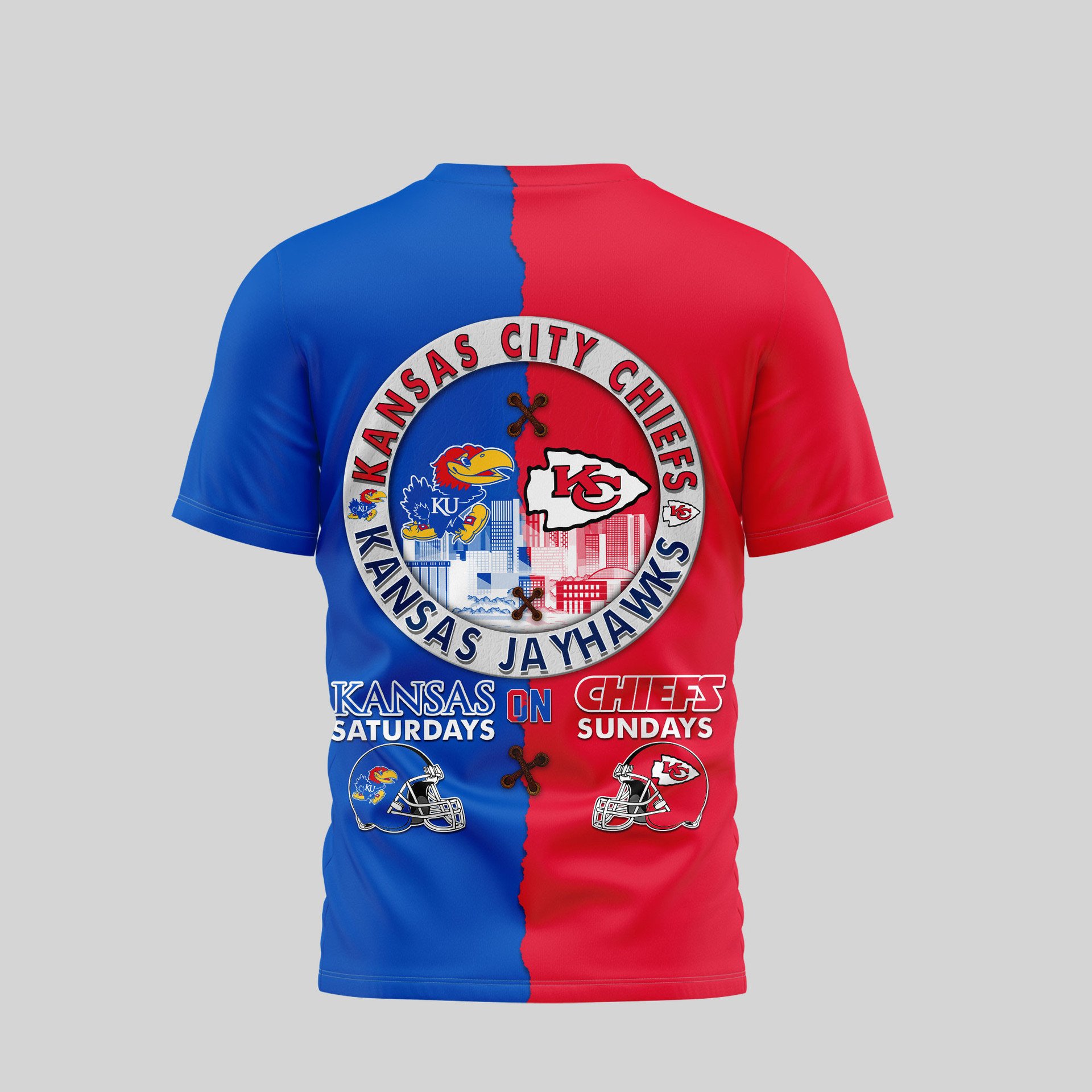 Kansas City Chiefs vs Kansas Jayhawks Shirt - Image 3