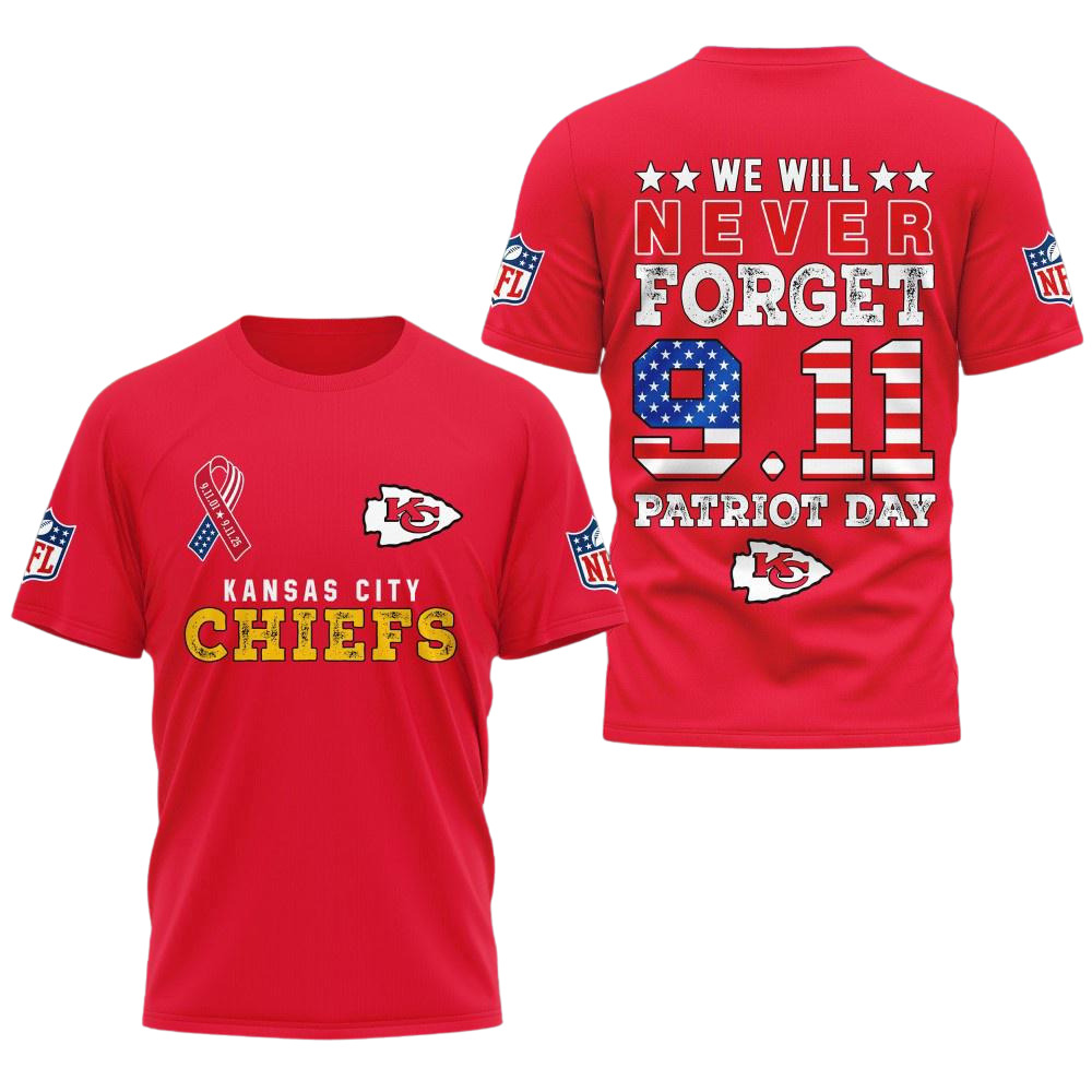 Kansas City Chiefs We Will Never Forget 9 11 Patriot Day Shirt