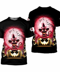 Kansas City Chiefs Witch Cat Halloween Edition Unisex T-Shirts New048810