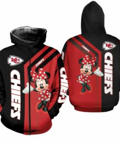 Kansas City Chiefs With Minnie Limited Edition Over Print Full 3d Hoodie S - 5xl Gts002336