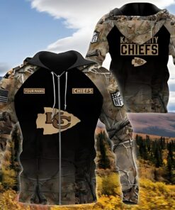 Kansas City Chiefs Woodland Camo Custom Hoodie
