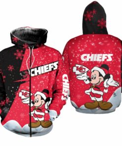 Kansas City Chiefs Xmas Mickey Hoodie Zip Up Hoodie Nla031210