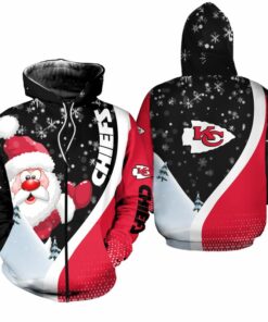 Kansas City Chiefs Xmas Santa Claus Hoodie Zip Up Hoodie Nla033010