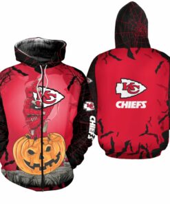 Kansas City Chiefs Zombies Hand Halloween Hoodie Zip Up Hoodie Fleece Nla024910