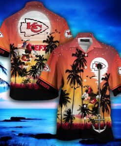Mickey Chiefs Sunset Cruise Hawaiian Shirt