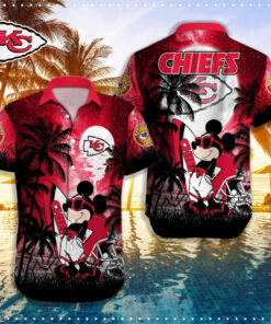 Mickey Chiefs Sunset Hawaiian Shirt