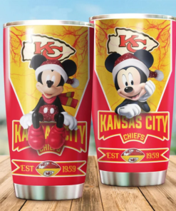 Mickey Christmas Kansas City Chiefs Tumbler