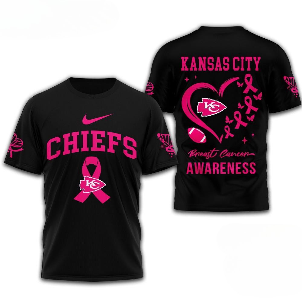 NFL Kansas City Chiefs Breast Cancer Awareness Black Shirt
