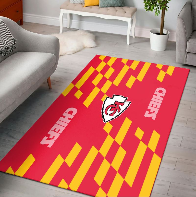 NFL Kansas City Chiefs Caro Pattern PREMIUM Area Rug Size S M L NLA052310