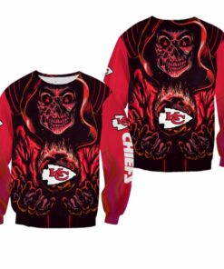 NFL Kansas City Chiefs Death Halloween Skull Limited Edition Sweatshirt NLA022510