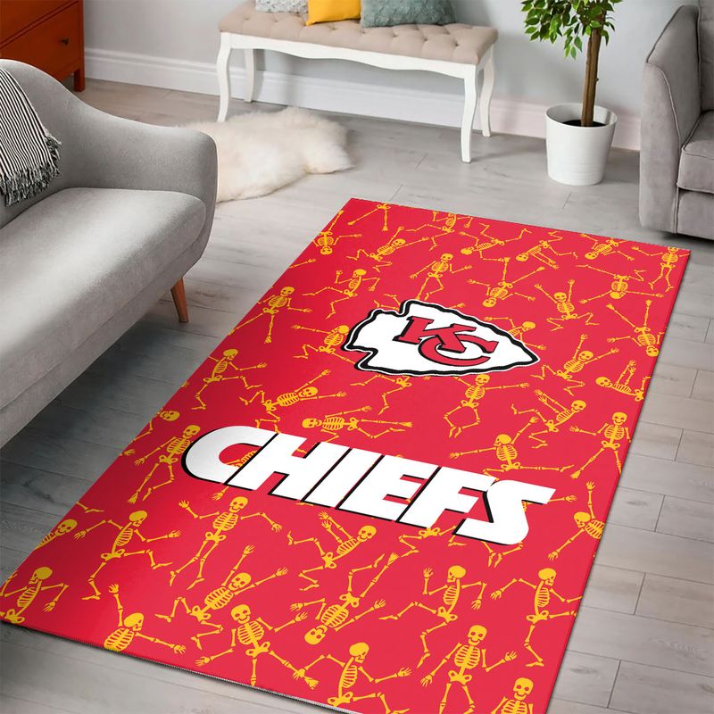 NFL Kansas City Chiefs Halloween Skeletons PREMIUM Area Rug Size S M L NEW050510