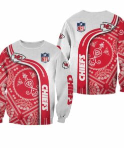 NFL Kansas City Chiefs Limited Edition Bandana Skull Sweatshirt Sizes S-5XL NEW012510