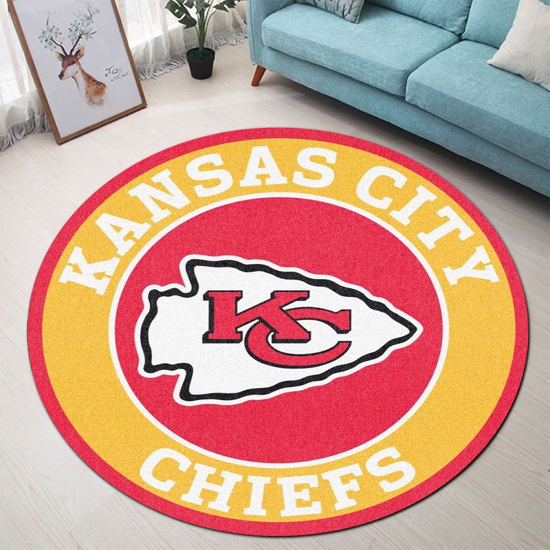 NFL Kansas City Chiefs Living Room Round Rug Size S-XL NEW010810