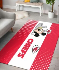 NFL Kansas City Chiefs MICKEY pattern PREMIUM Area Rug Size S M L NLA049610