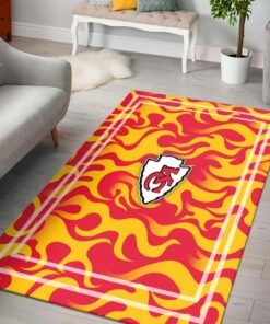 NFL Kansas City Chiefs On Fire PREMIUM Area Rug Size S M L NLA053810