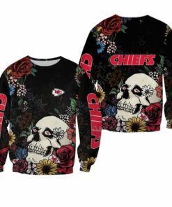 NFL Kansas City Chiefs Skull And Flowers Limited Edition Sweatshirt NEW023010