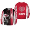 NFL Kansas City Chiefs Skull Limited Edition All Over Print Sweatshirt Size NLA001510