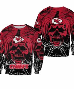 NFL Kansas City Chiefs Skull Pumpkin Halloween Limited Edition Sweatshirt NLA021310