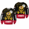 NFL Kansas City Chiefs Skull with Middle Fingers Halloween Edition Sweatshirt NEW047110