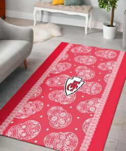 NFL Kansas City Chiefs Sugar Skulls PREMIUM Area Rug Size S M L NLA051710