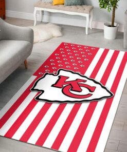 NFL Kansas City Chiefs USA Flag Pattern PREMIUM Area Rug