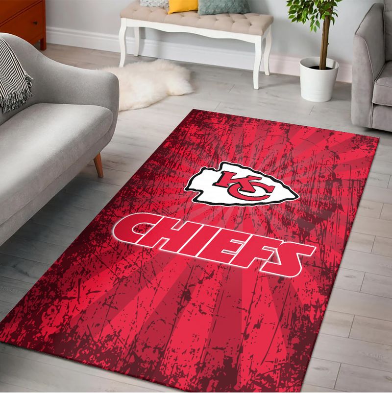 NFL Kansas City Chiefs Vintage Pattern PREMIUM Area Rug Size S M L NLA054410