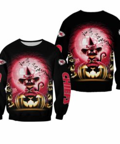 NFL Kansas City Chiefs Witch Cat Halloween Edition Sweatshirt NEW048810