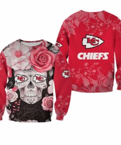 NFL NFL Kansas City Chiefs Skull Limited Edition All Over Print Sweatshirt Size NLA001410