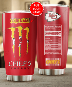 Personalized Kansas City Chiefs Energy Drink Tumbler