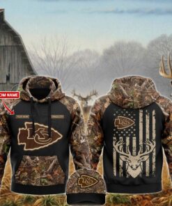 Personalized Kansas City Chiefs Us Flag Hunting Hoodie