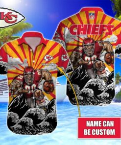 Personalized Kansas City Chiefs Warrior Wave Hawaiian Shirt