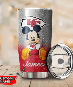 Personalized Mickey Hug Logo Kansas City Chiefs Tumbler