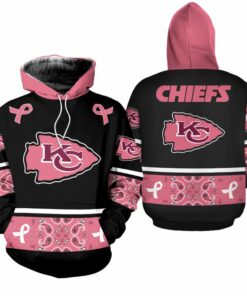 Nfl Kansas City Chiefs Pink Breast Cancer Hoodie Zip Hoodie Size S-5xl GTS007281