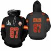 Travis Kelce 87 Kansas City Chiefs Nfl Black Jersey Inspired Style Hoodie Unisex Sizes S - 5xl Gts006110