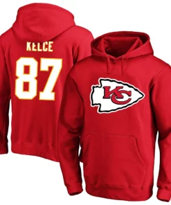 Travis Kelce Red Kansas City Chiefs Big & Tall Hoodie