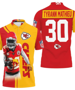 Tyrann Mathieu 30 Kansas City Chiefs Afc West Polo Shirt